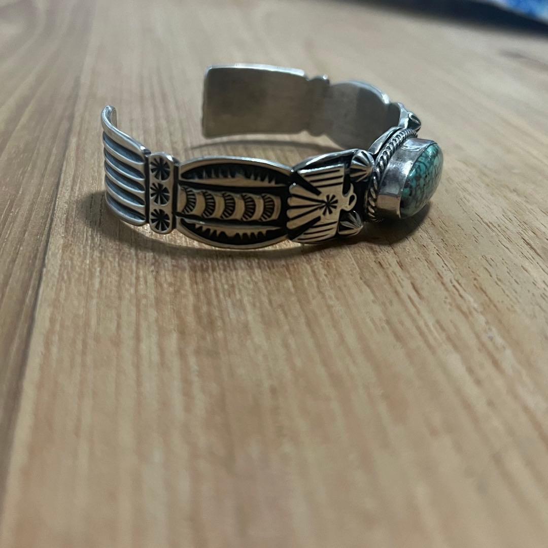 ナバホ　アンディキャドマン　ターコイズ　バングル