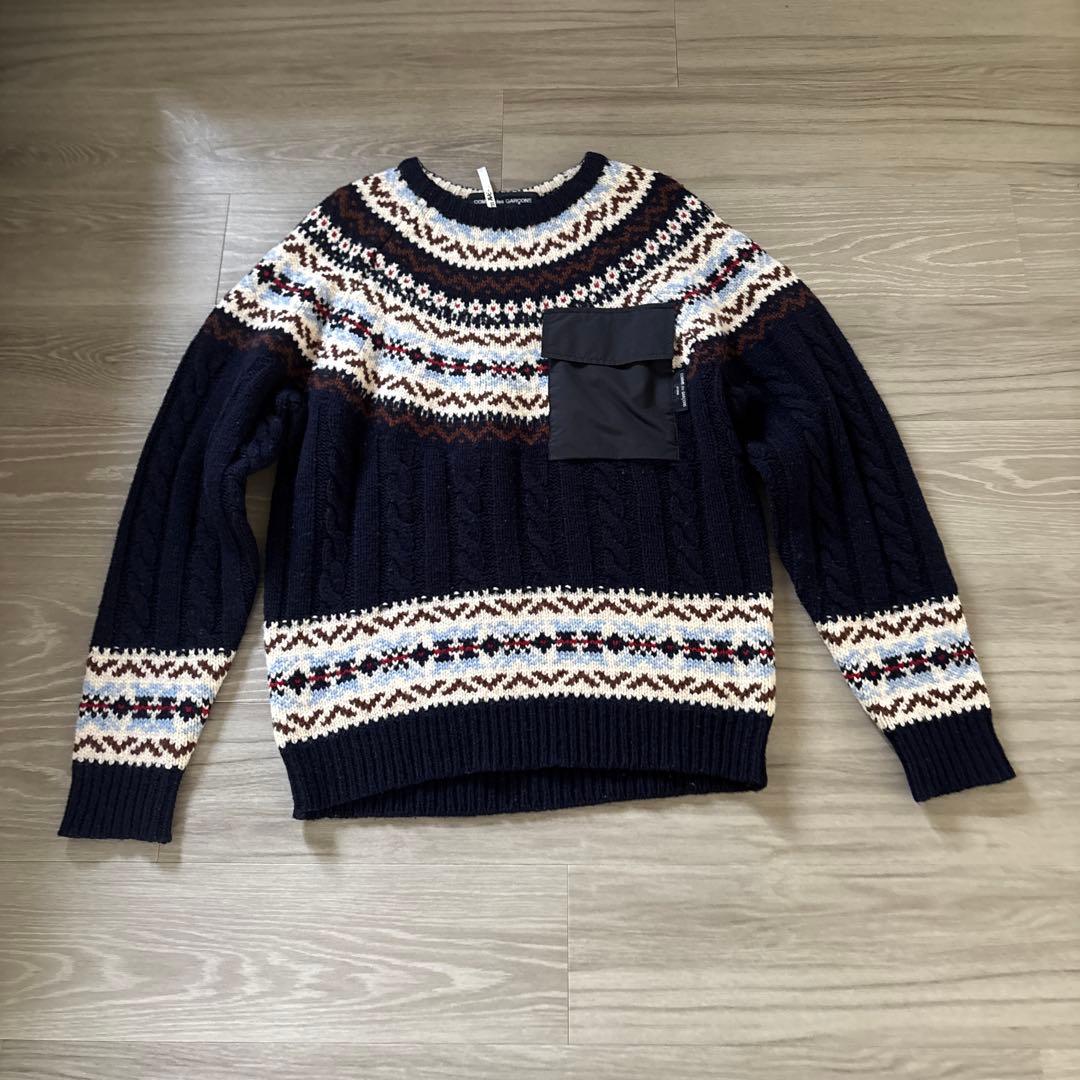 COMME des GARÇONS ネイビー ニットセーター