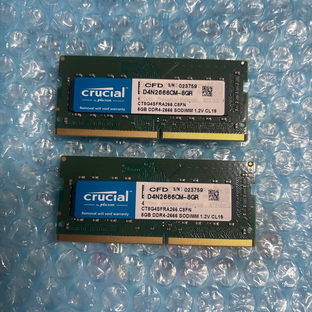 ③crucial DDR4-2666 SODIMM 8GB×2本