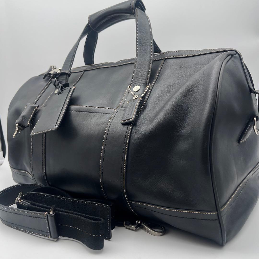 美品 コーチ 2way ボストンバッグ 旅行バッグ ブラック 黒 レザー