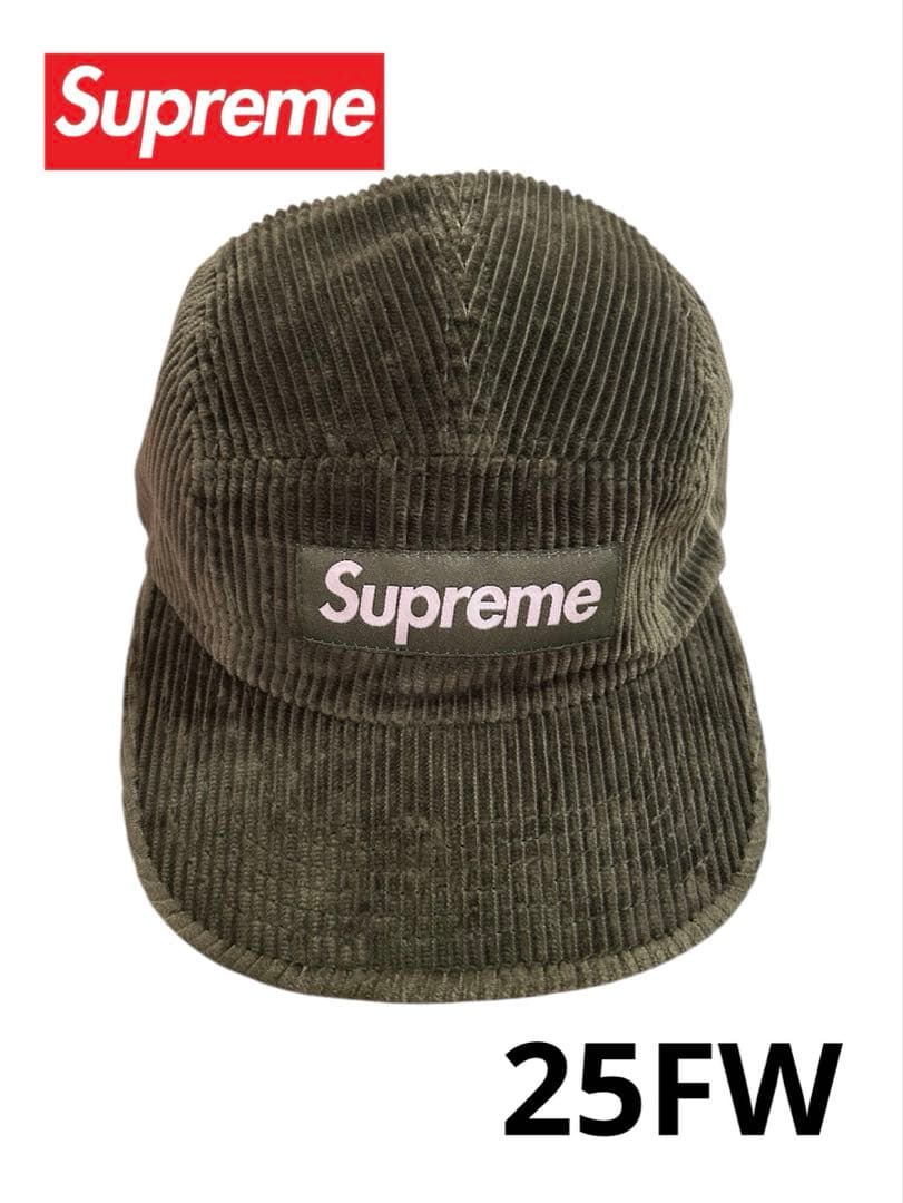 Supreme 25FW Corduroy Camp Cap オリーブ