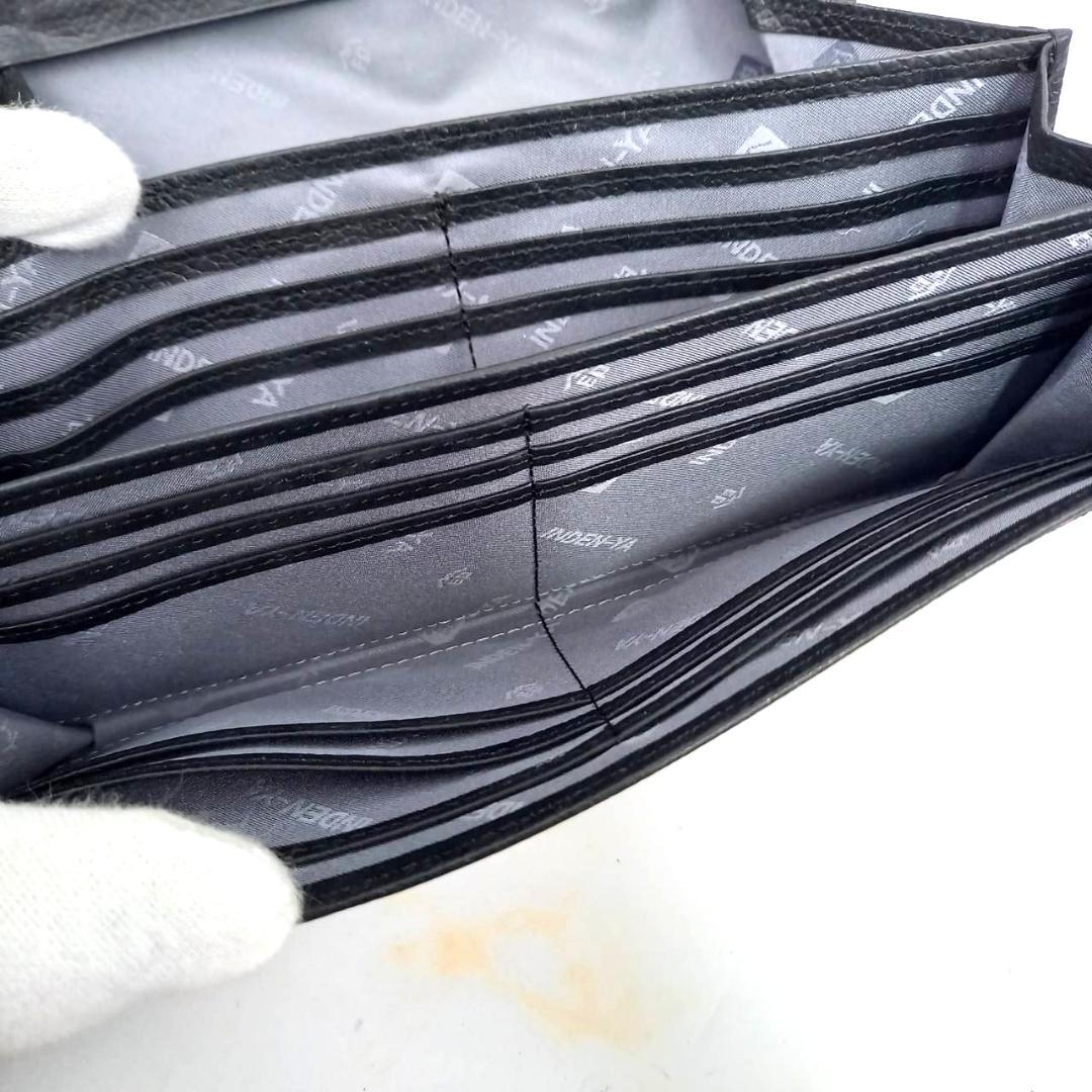 ✨未使用✨ 印傳屋 インデンヤ 長財布 雪割草柄 花柄 黒地×ピンク漆 鹿革 黒