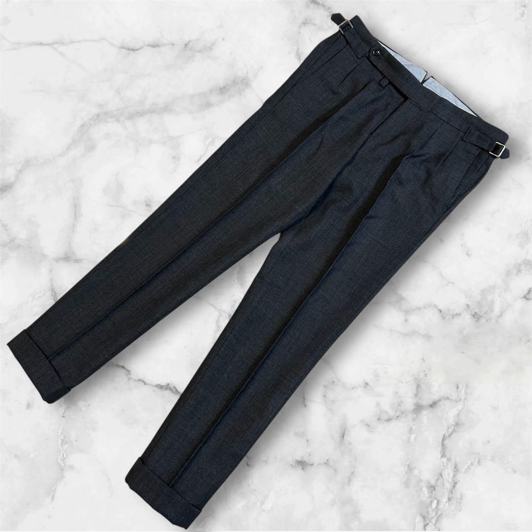 リングヂャケット スラックス グレー ウール100% サイドアジャスター 日本製