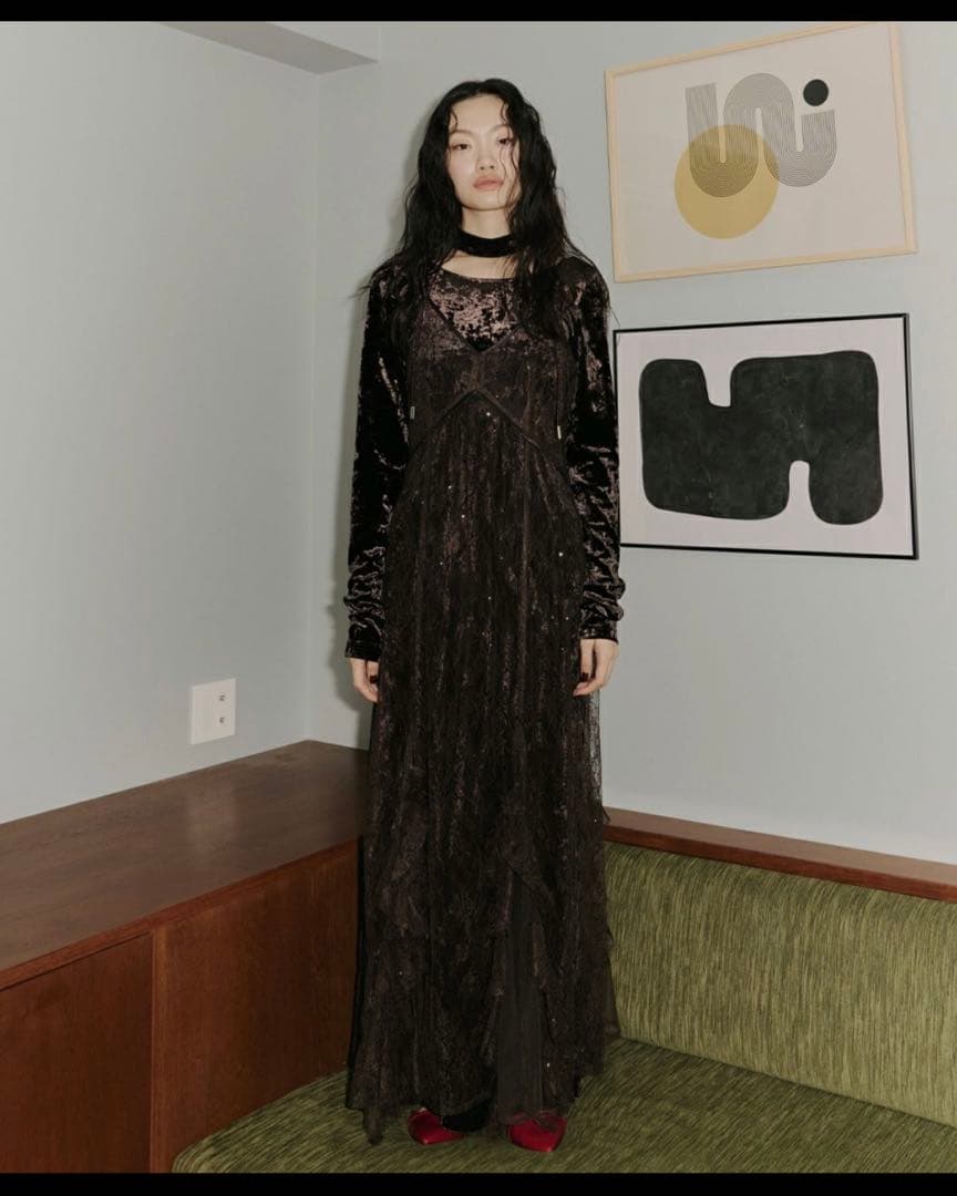 スーツ・フォーマル・ドレス ANDRESD sparkle lace velour dress