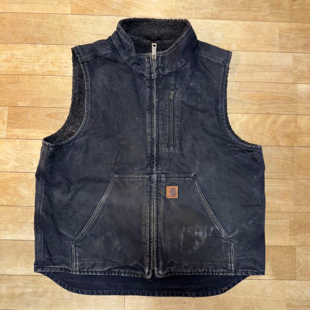 Carhartt ダックベスト　L 90s ブラック モックネック　V33