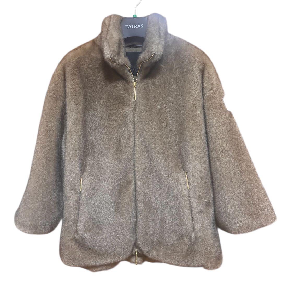 【美品】TATRAS ファーブルゾンコート　トゥモローランド別注　ブラウン