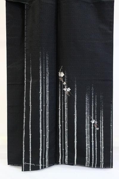 ★専用★未使用品 訪問着 大島紬 染大島 黒 葡萄 身丈161cm 正絹 お洒落