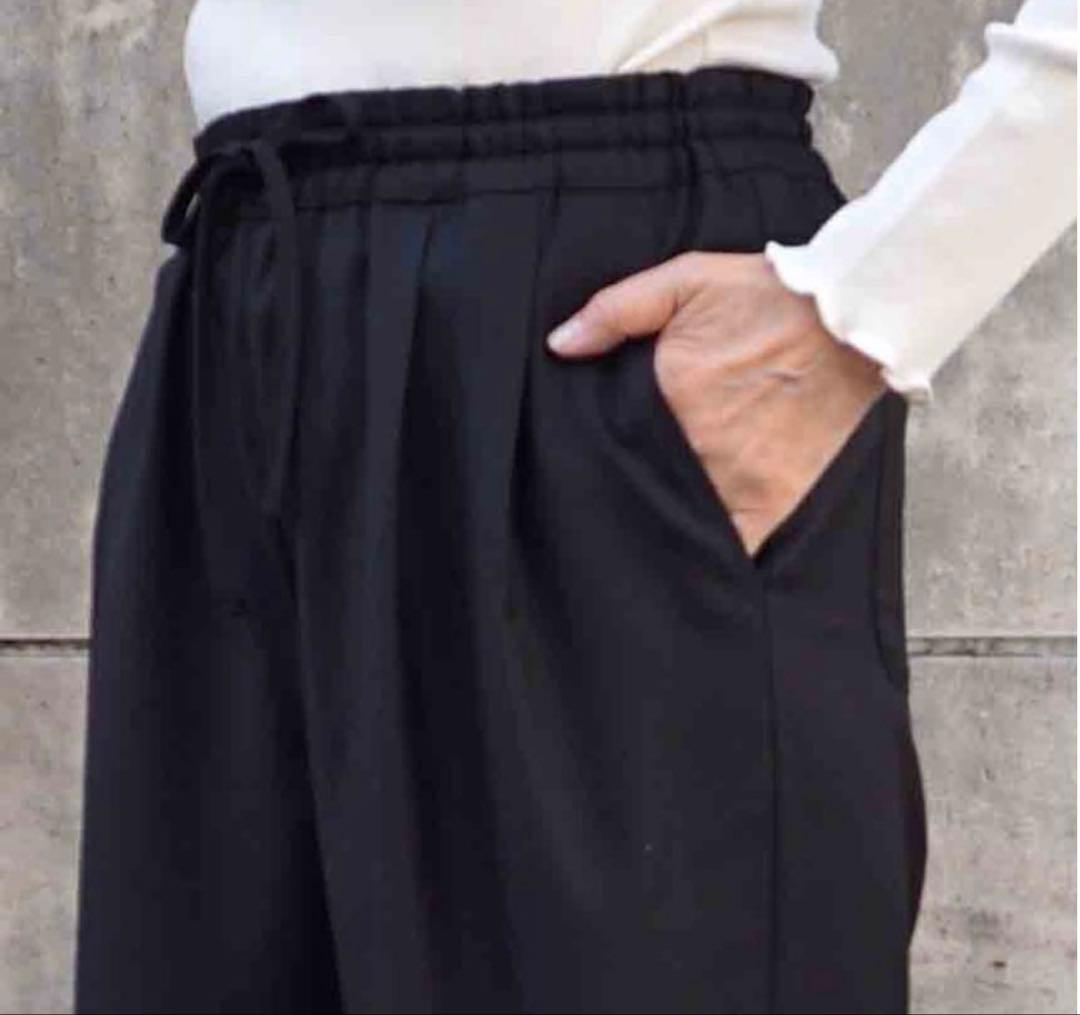 新品　ドゥファミリィ　ツイルタックイージーパンツ　ブラック