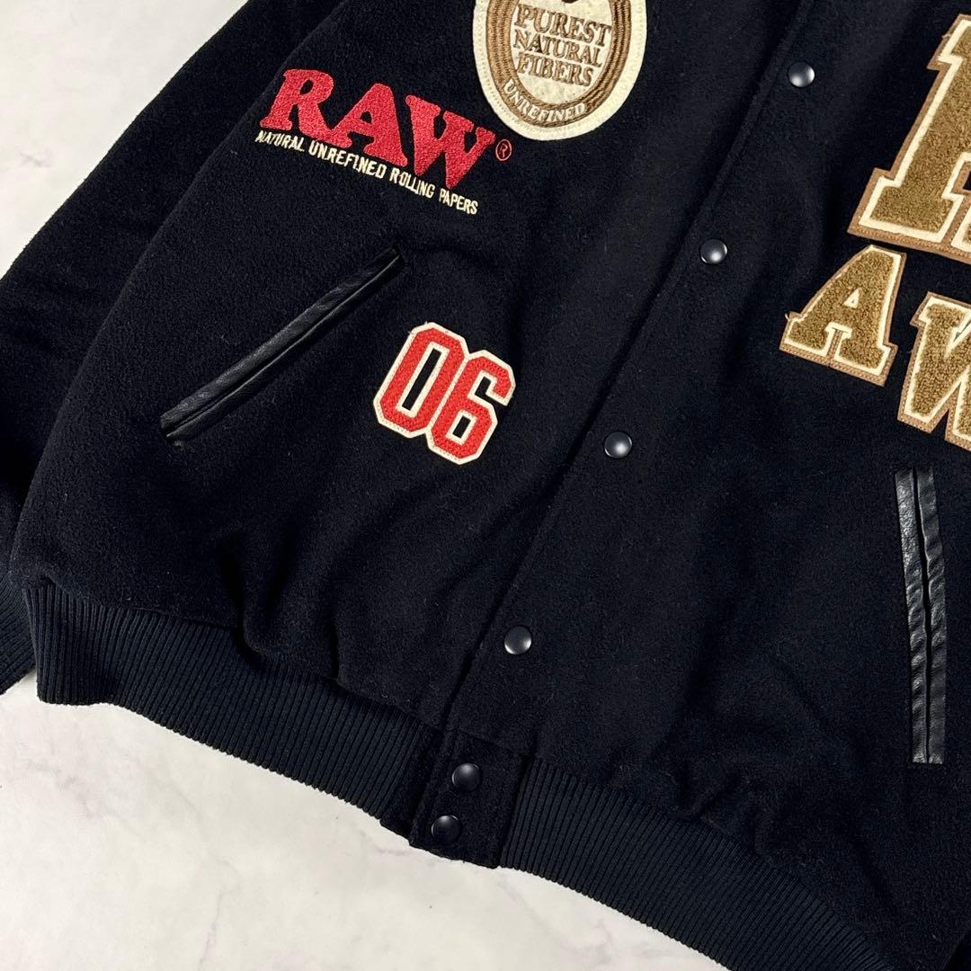INTERBREED RAW Varsity スタジャン XL 刺繍 黒
