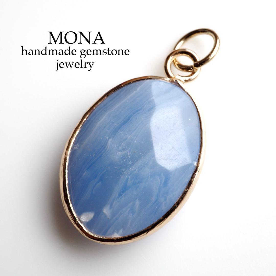 【Ruby】ブルースポットジャスパーの大粒リーフ彫刻ネックレストップ