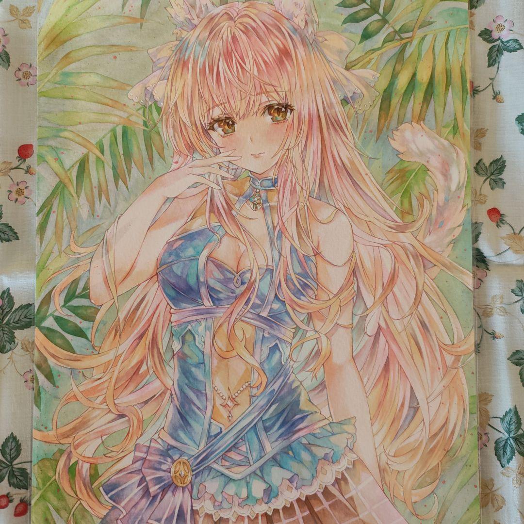 リピーター様、割引き有り！オリジナルの手描きイラスト！直筆A4サイズ