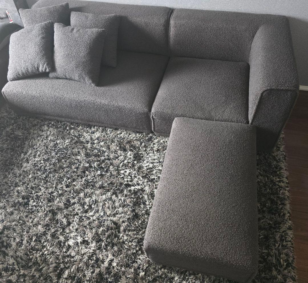ソファ ブークレ 3点セット パイル地 カウチソファー
