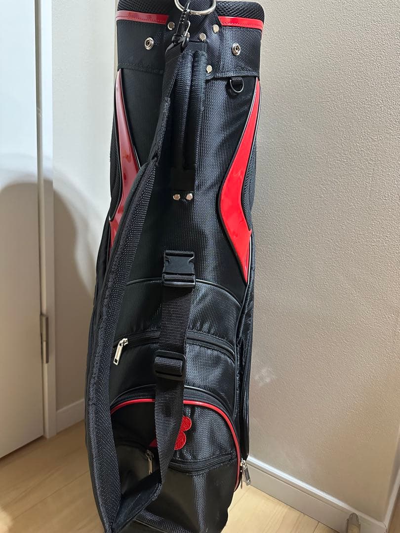 ブリヂストン TOUR B キャディバッグ 黒/赤 郵送用カバー付き