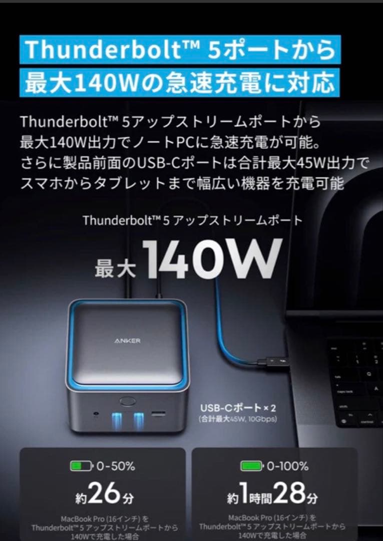 Anker Prime ドッキングステーション14-in-1 Thunder 5