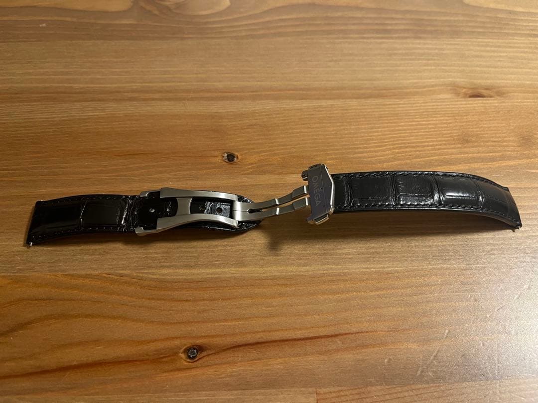 OMEGA アリゲーターレザーストラップ、フォールディングクラスプセット