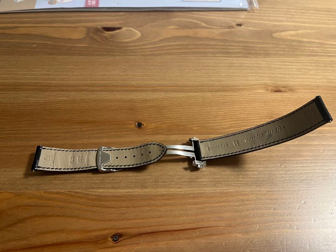 OMEGA アリゲーターレザーストラップ、フォールディングクラスプセット