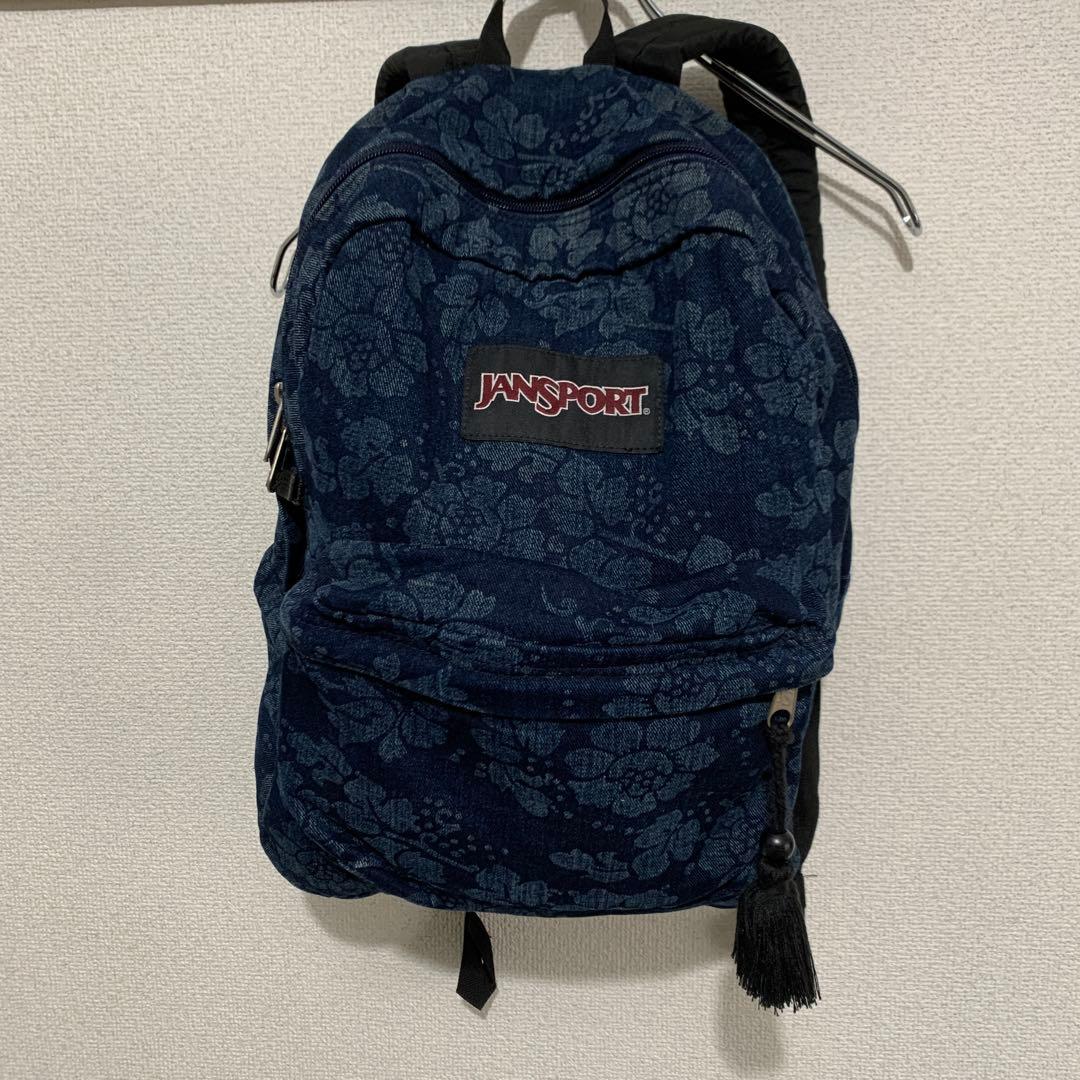 jansport 総柄　インディゴカラー　リュック　バックパック