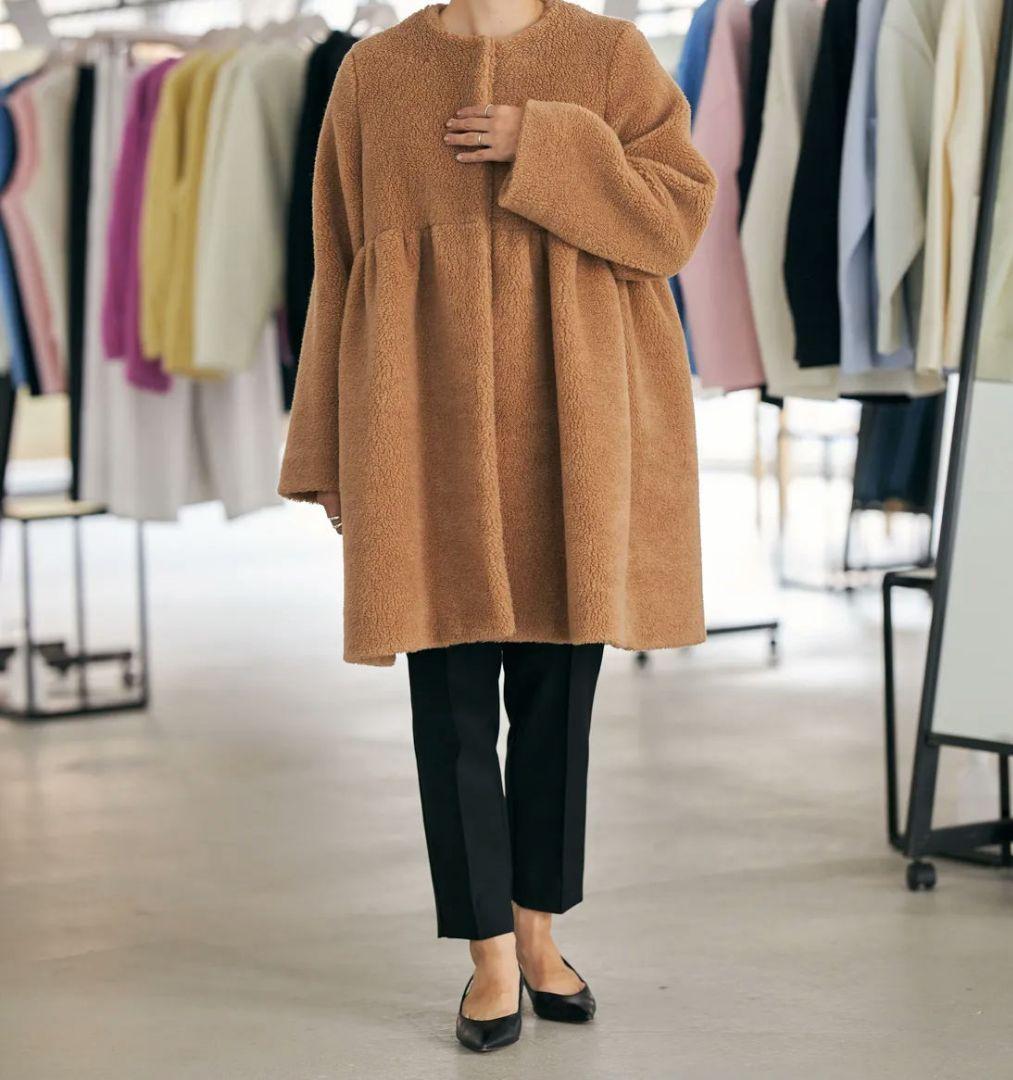2023AW●美品●ヨリ yori もふボアコートキャメル 36