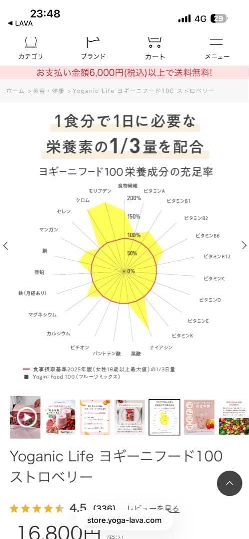 YOGINI FOOD 100 ストロベリー　ラバ