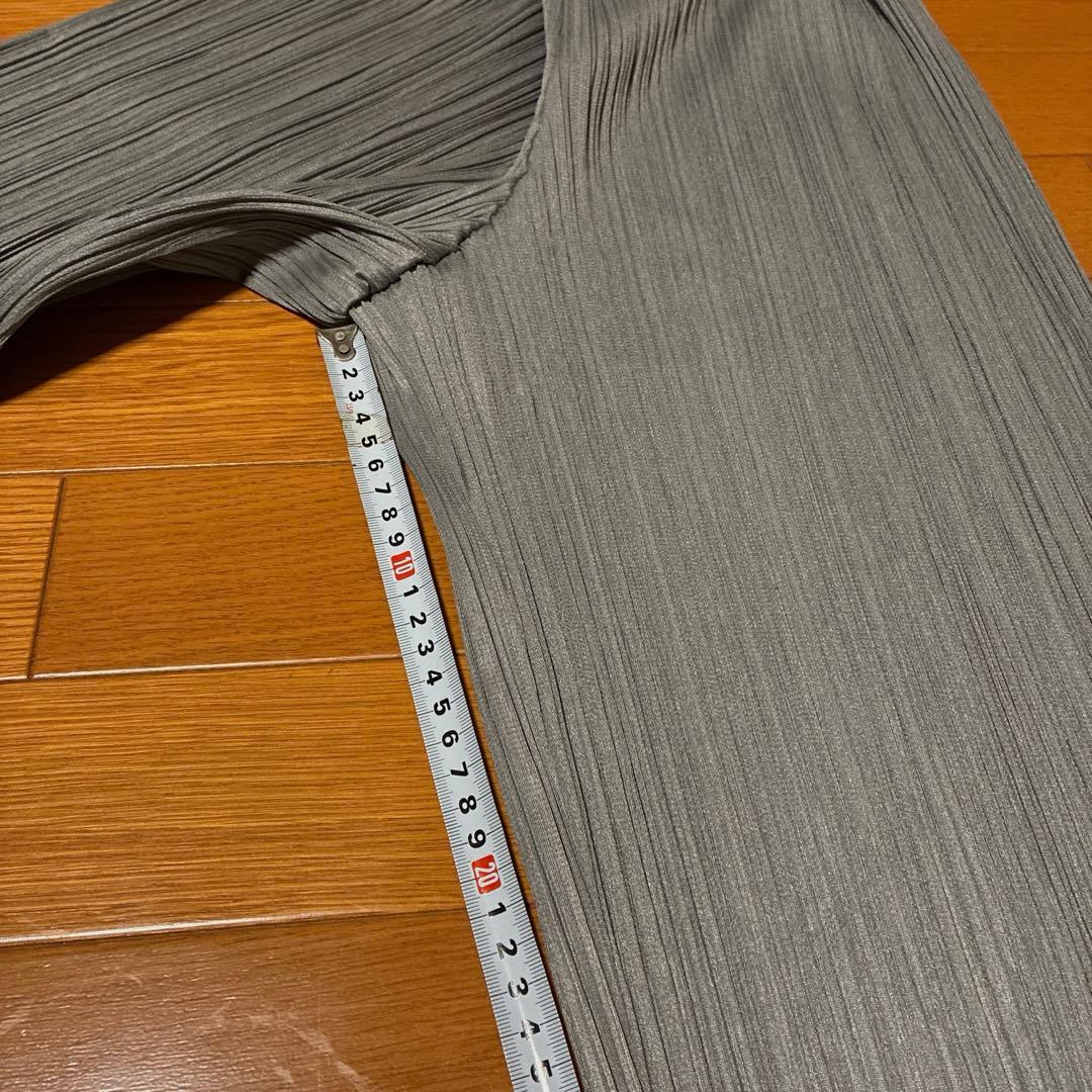プリーツプリーズパンツ　グレー　S