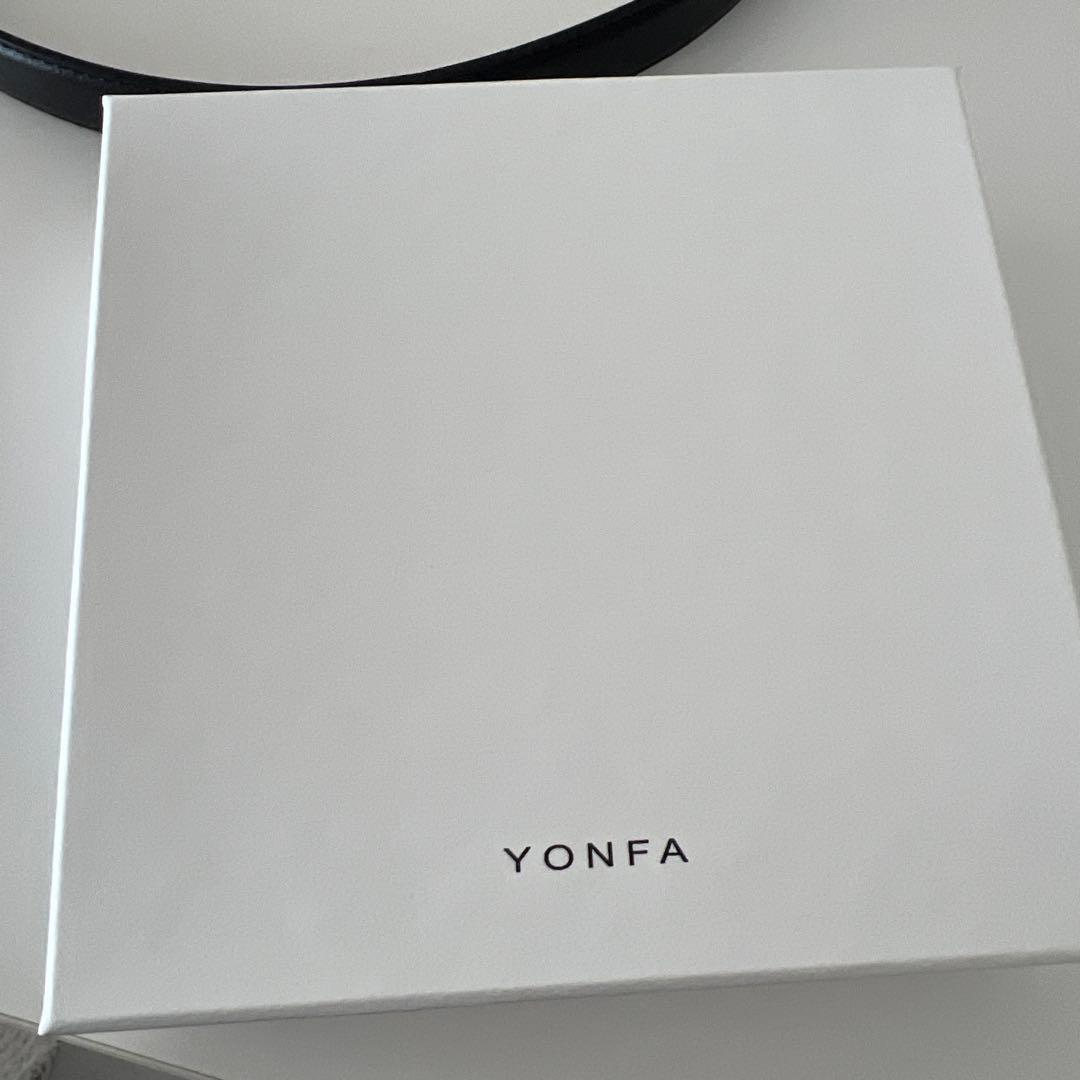 YONFA ブラックレザーベルト ゴールドバックルM