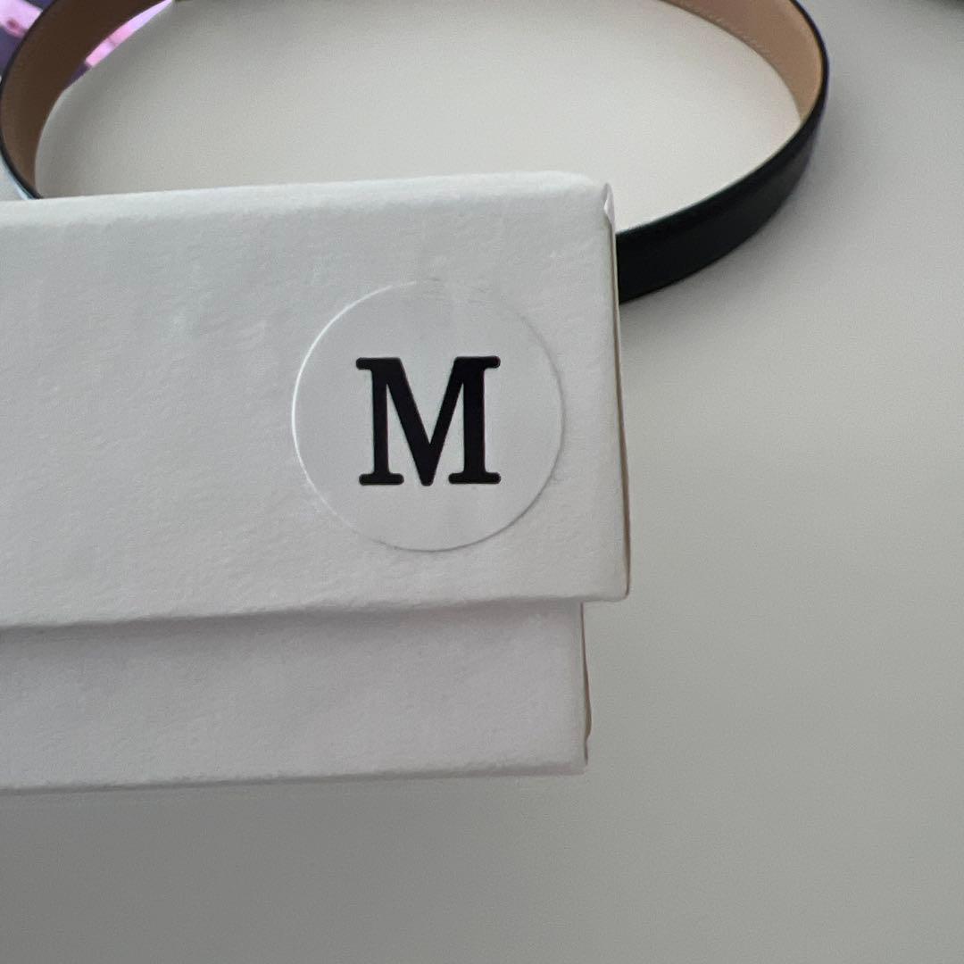 YONFA ブラックレザーベルト ゴールドバックルM