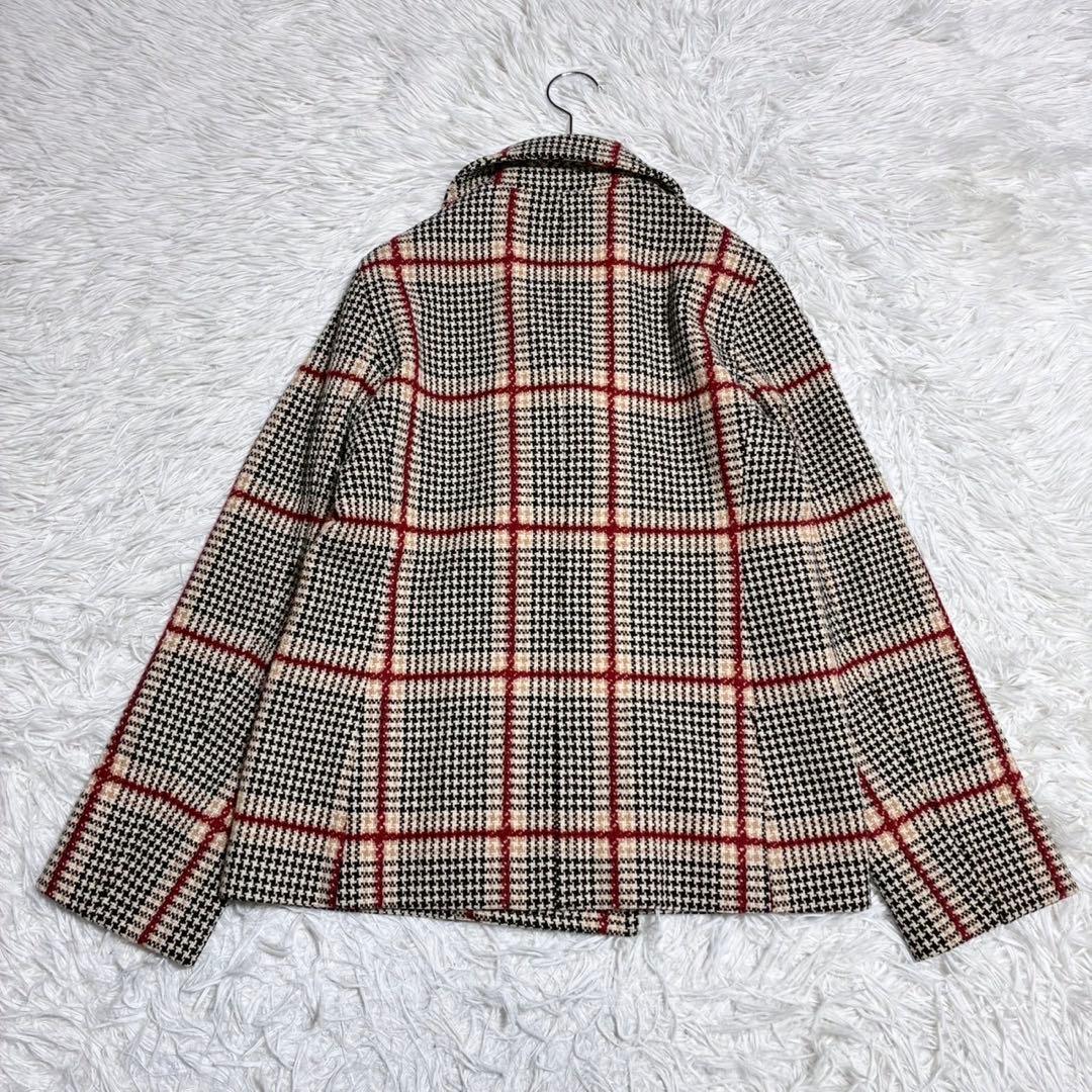 ひーこ IÉNA sese ダブルブレスト ピーコート チェック 裏地