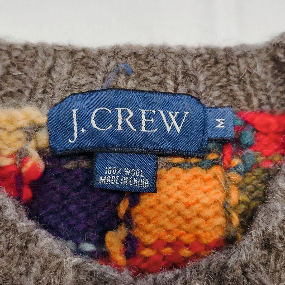 希少✨️90s名作‼️　J.CREW　モザイク柄　パッチワーク　ニット　男女兼用