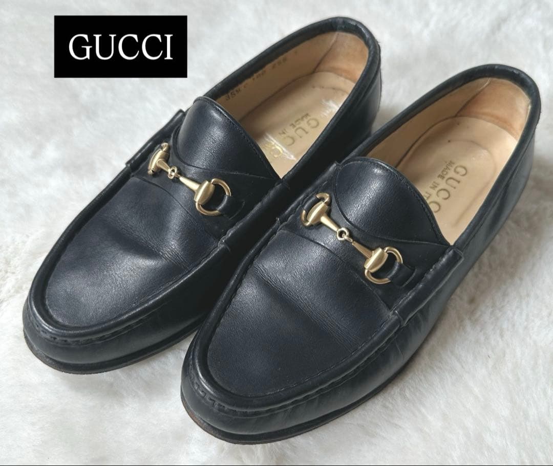 美品　グッチ　ホースビット　ローファー ブラック　35 1/2　ヴィンテージ