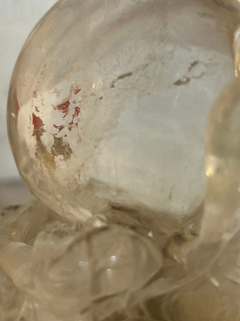 天然水晶 彫刻品 風水置物 龍と水晶球 1527g