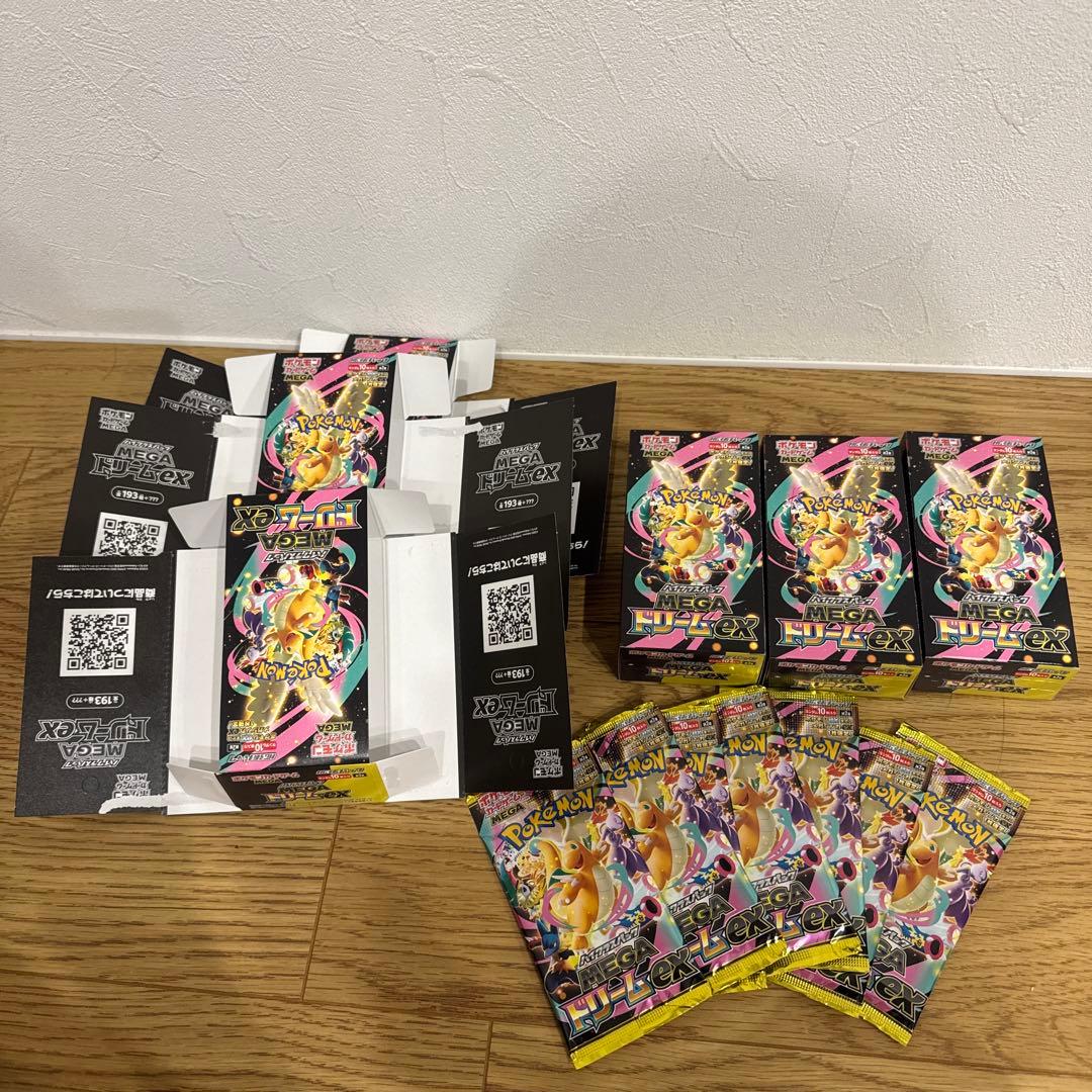 ポケモンカードゲーム MEGAドリームex 3ボックス　シュリンクなし+α