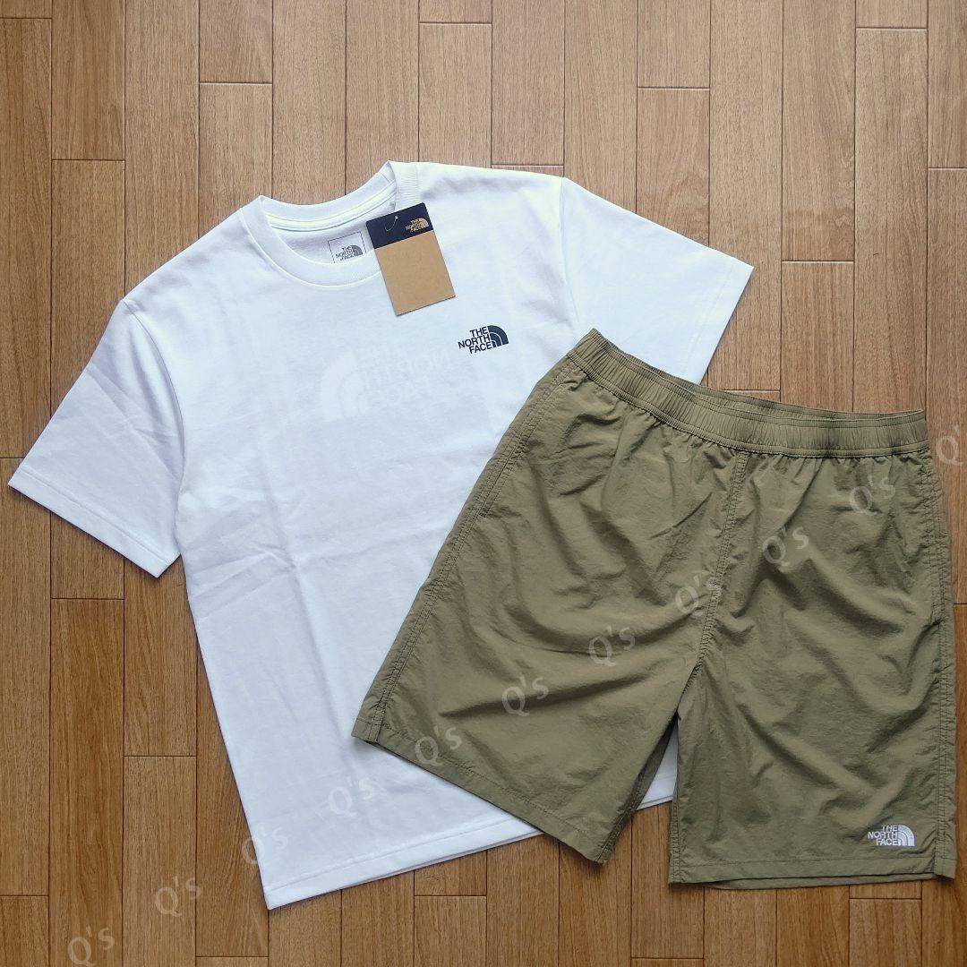 ノースフェイス 上下セット Tシャツ ショートパンツ バンダナ カーキ 新品 L