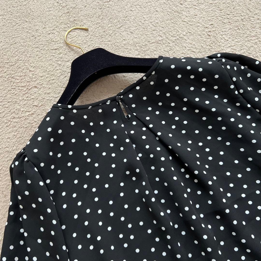 タグ付き　近年タグ　レリアン　チュニック　フリル　ドット　総柄　ウォッシャブル