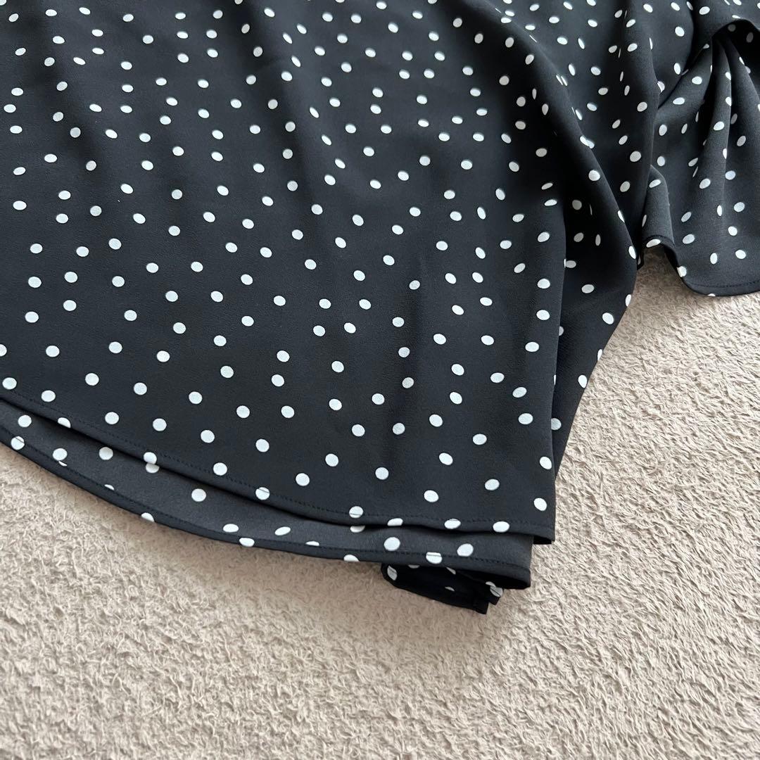 タグ付き　近年タグ　レリアン　チュニック　フリル　ドット　総柄　ウォッシャブル