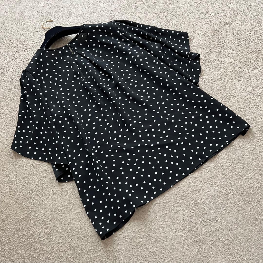 タグ付き　近年タグ　レリアン　チュニック　フリル　ドット　総柄　ウォッシャブル