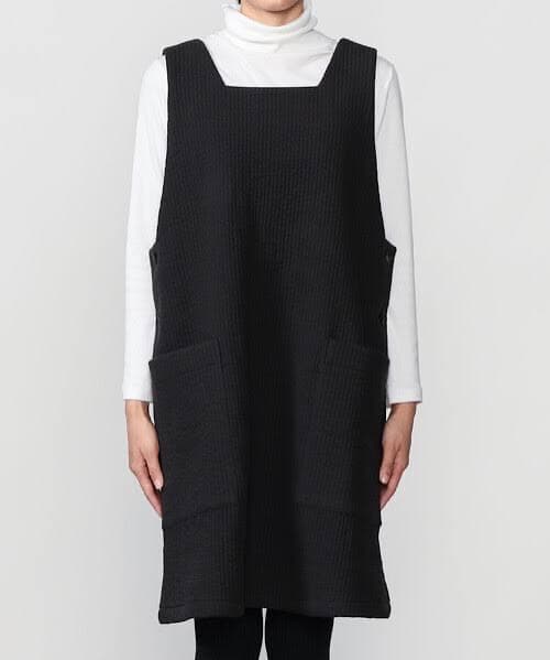 ユノイア　キルトサイドボタンワンピース