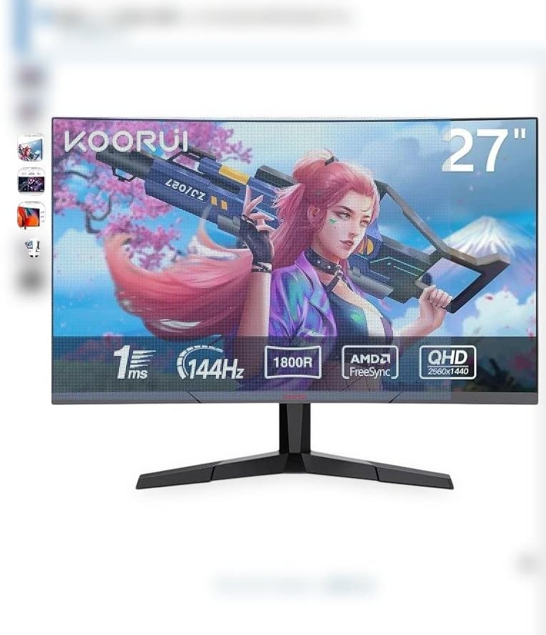 KOORUI ゲーミングモニター 27インチ 曲面 WQHD