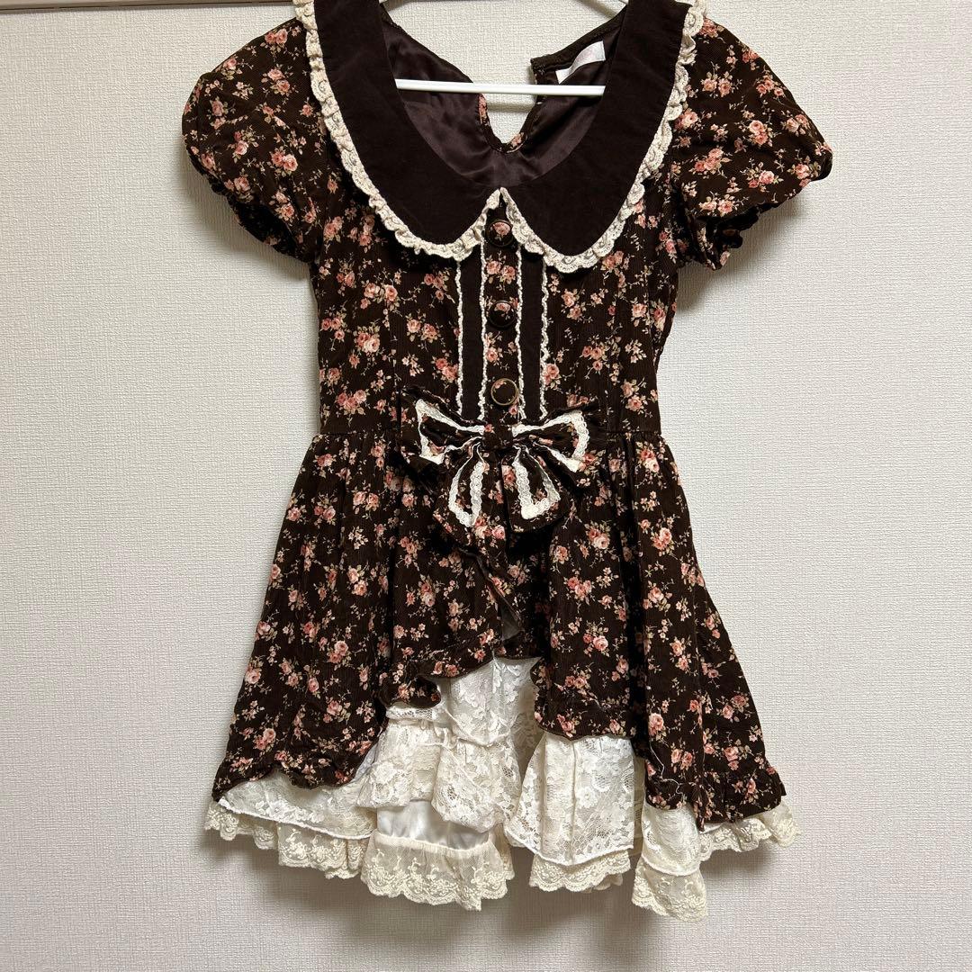 Liz Lisa フラワープリント 半袖フリルワンピース