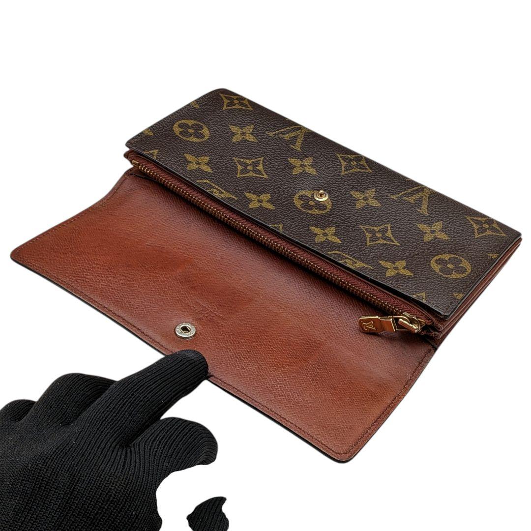 外観美 ルイヴィトン モノグラム ポシェット ポルトモネ クレディ 長財布