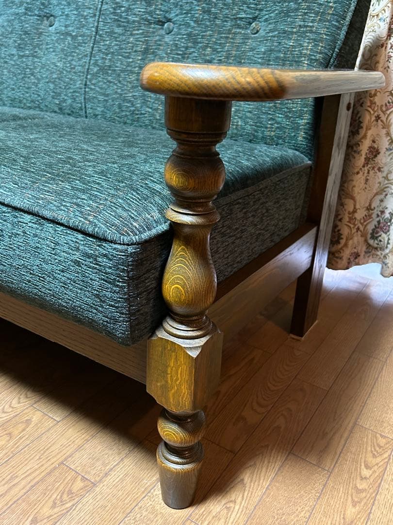 三越　カントリーハウス　ブルージュ　最高級　美品　ソファ　3人掛け　グリーン