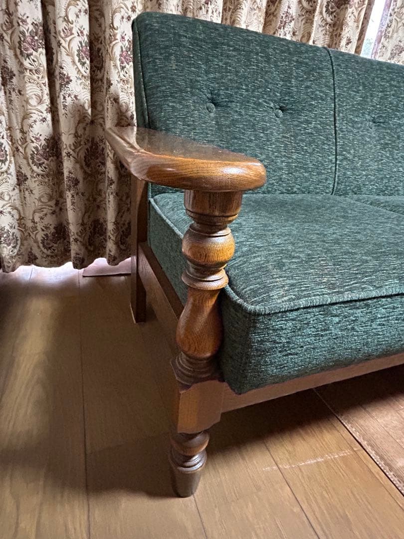 三越　カントリーハウス　ブルージュ　最高級　美品　ソファ　3人掛け　グリーン