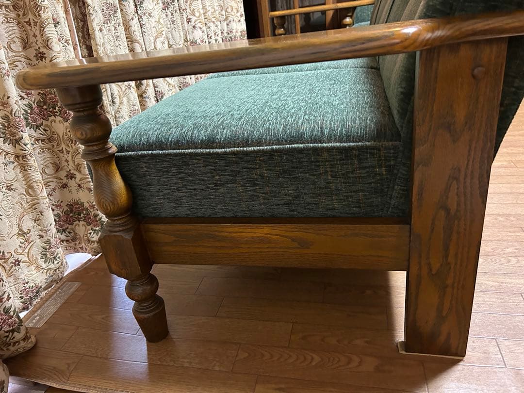 三越　カントリーハウス　ブルージュ　最高級　美品　ソファ　3人掛け　グリーン