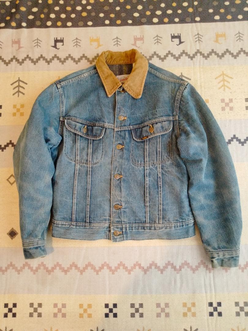 ビンテージ70年代リーストームライダー裏地ブランケット付きデニムJKT青38