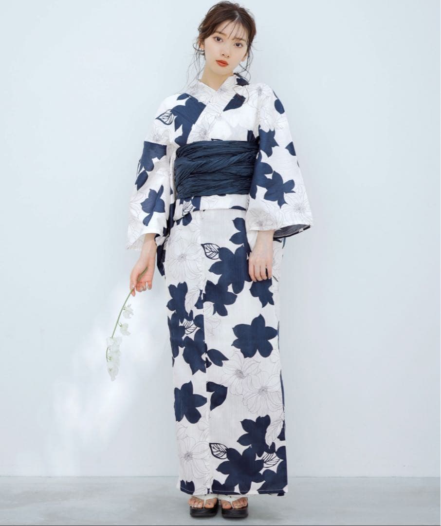 Dita 浴衣・帯・下駄・着付け本・腰紐　5点セット 夕凪の和調古典