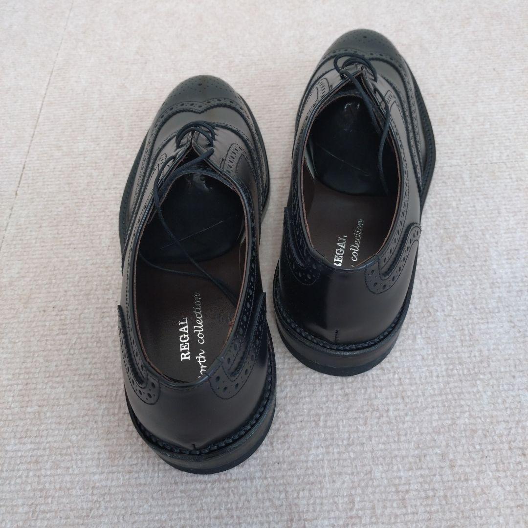 REGALブラックウィングチップドレスシューズ