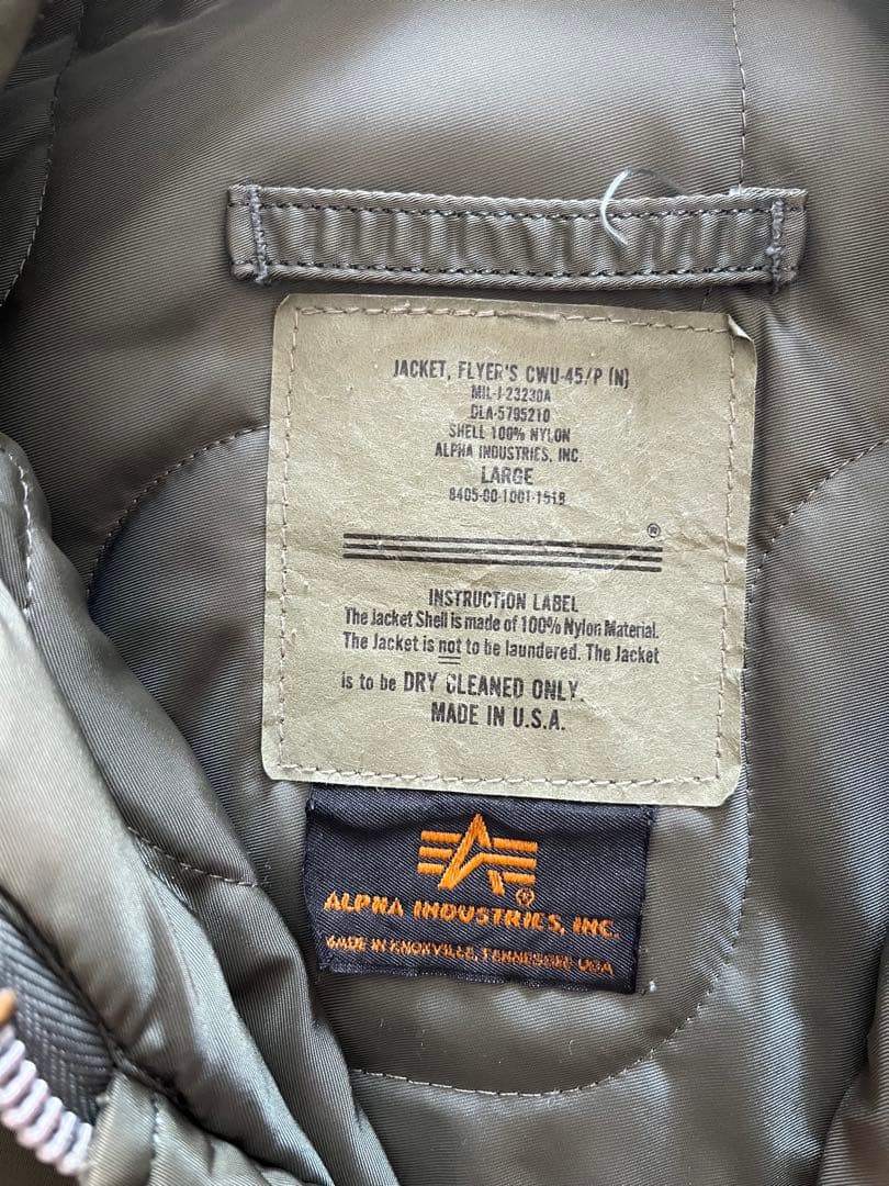 アルファ　cwu45p 90s フライトジャケット
