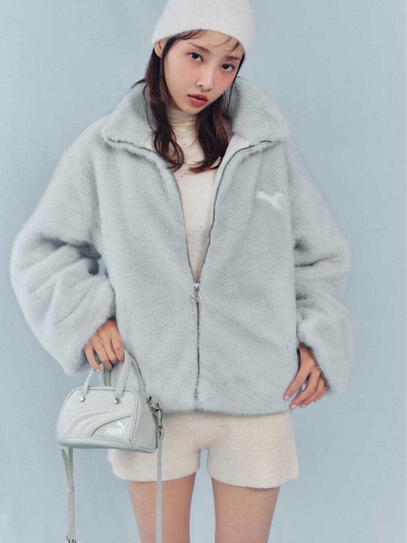 SNIDEL ×PUMA エコファーブルゾン シーグラスブルー