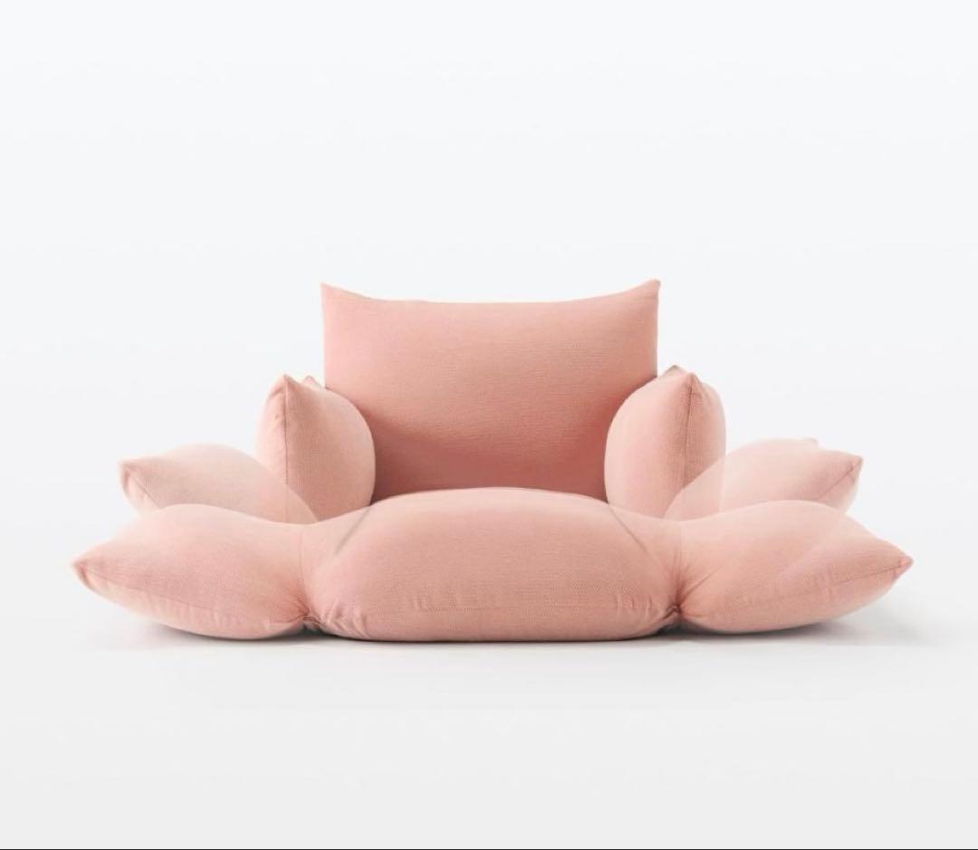 最終値下げ 無印良品 未使用に近い リクライニングソファ ピンク 1シーター