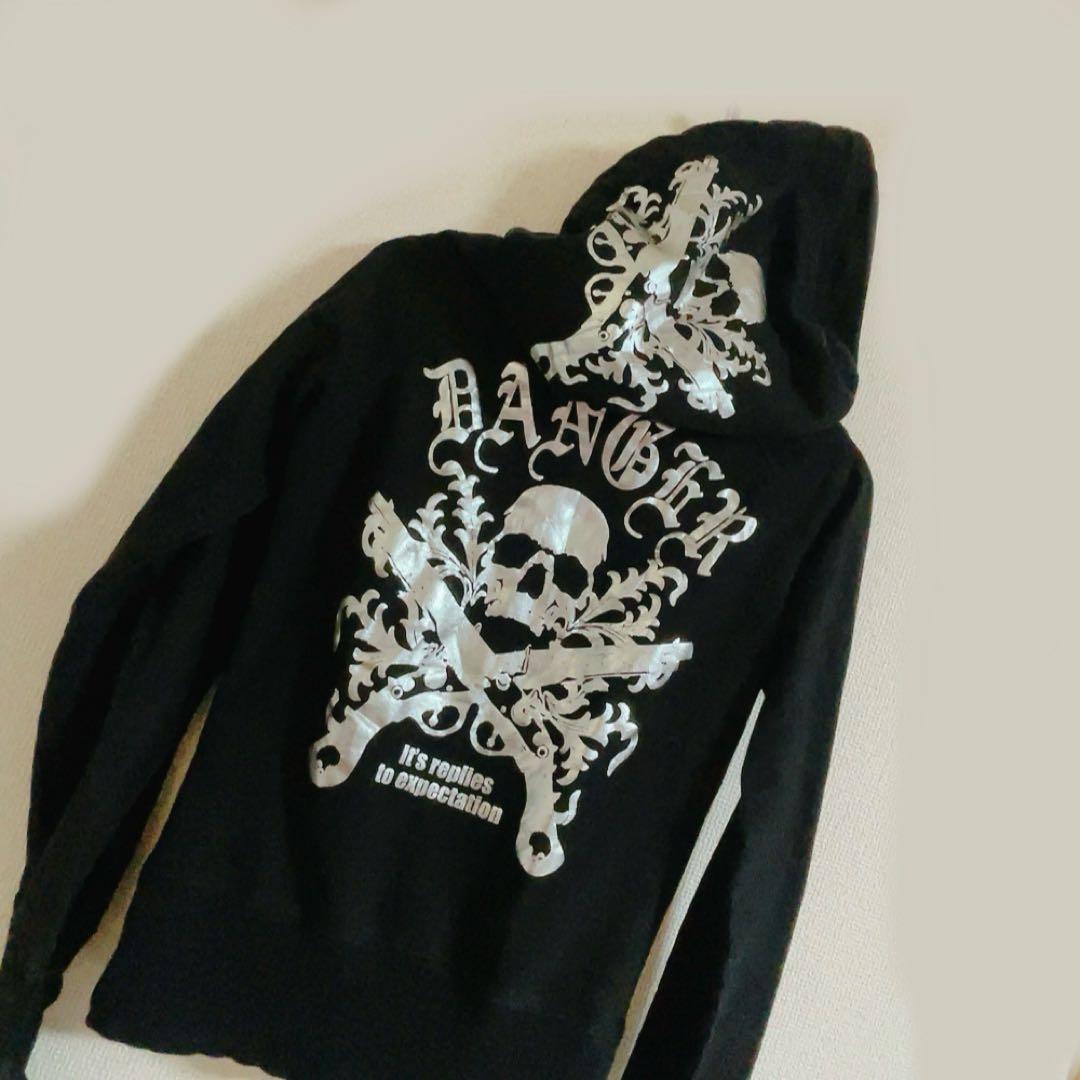 d.i.a. 黒×シルバー スカル パイレーツパーカー 平成 y2k GAL