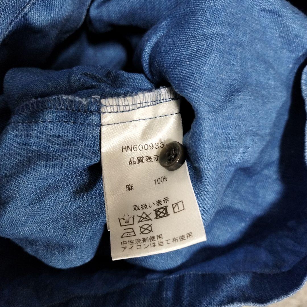 イチ アンティークス＊インディゴリネン前開きワンピース